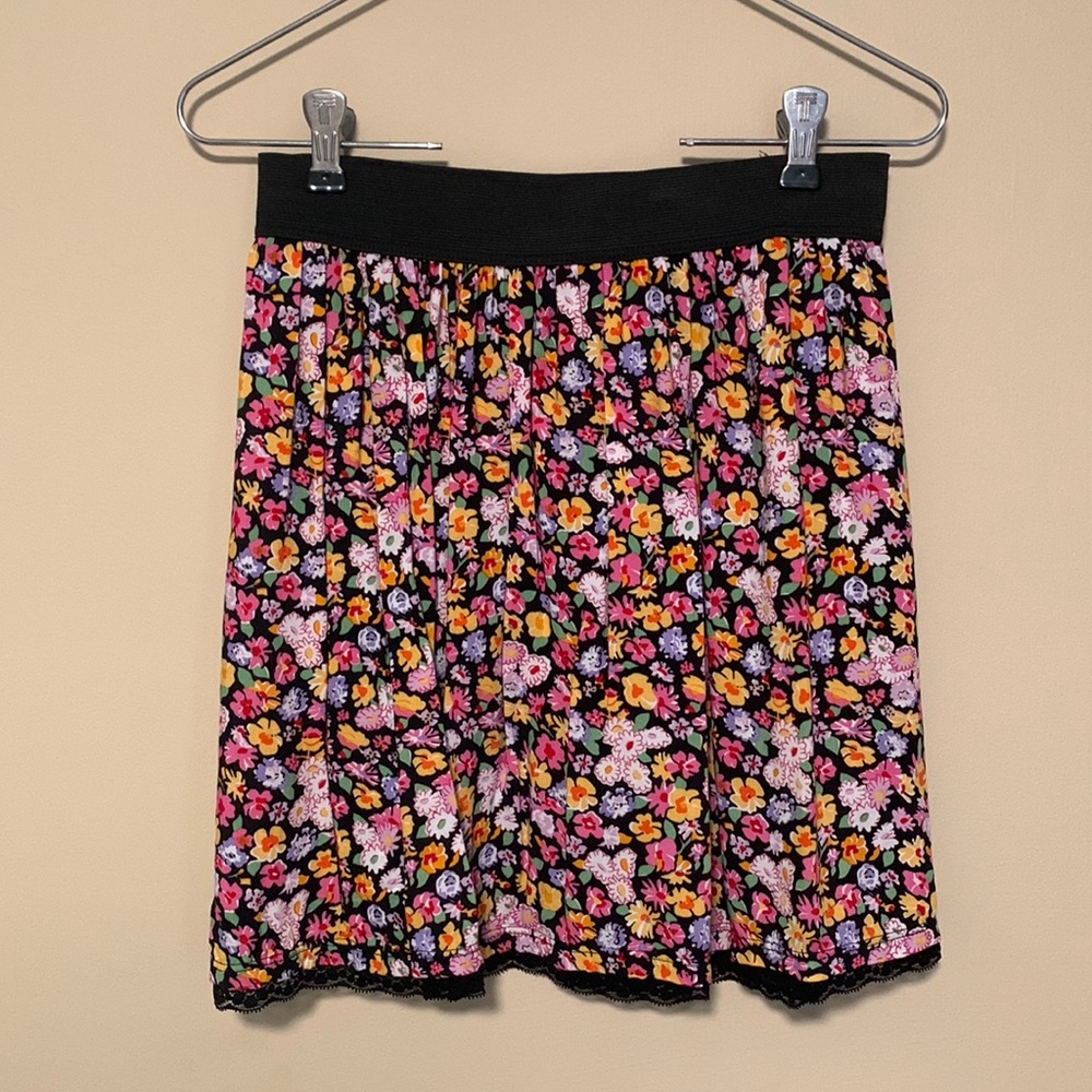 Flowery stretch mini shirt